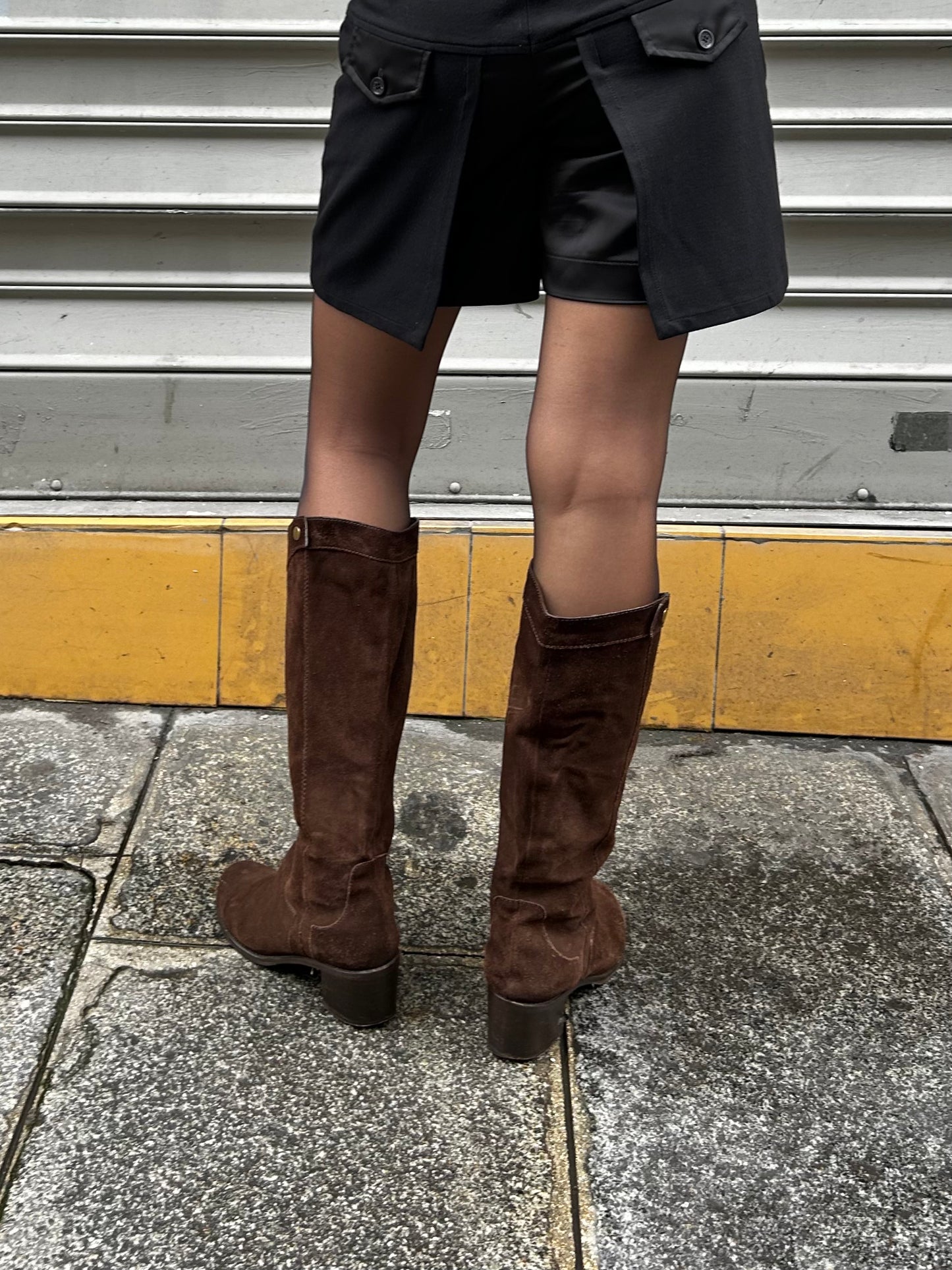 Brown suede boots