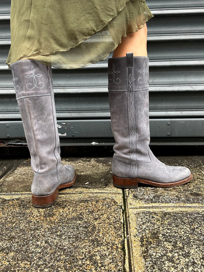 Grey suede boots