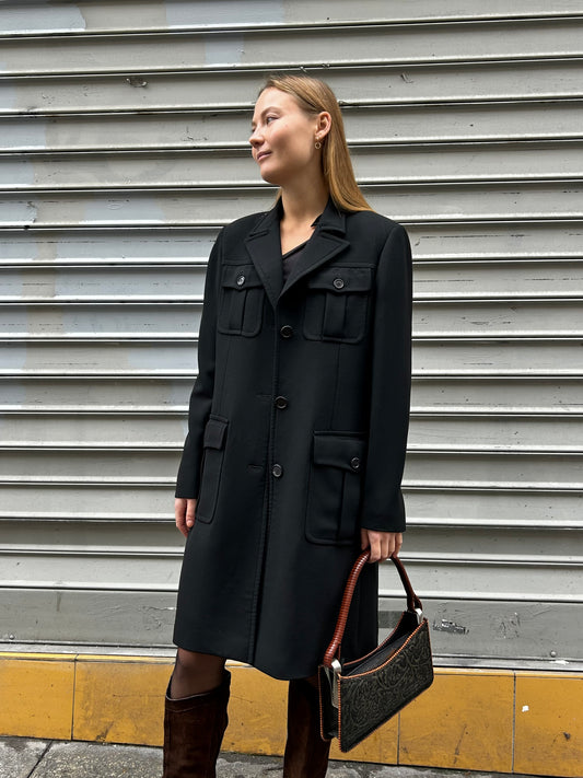 Aspesi black wool coat